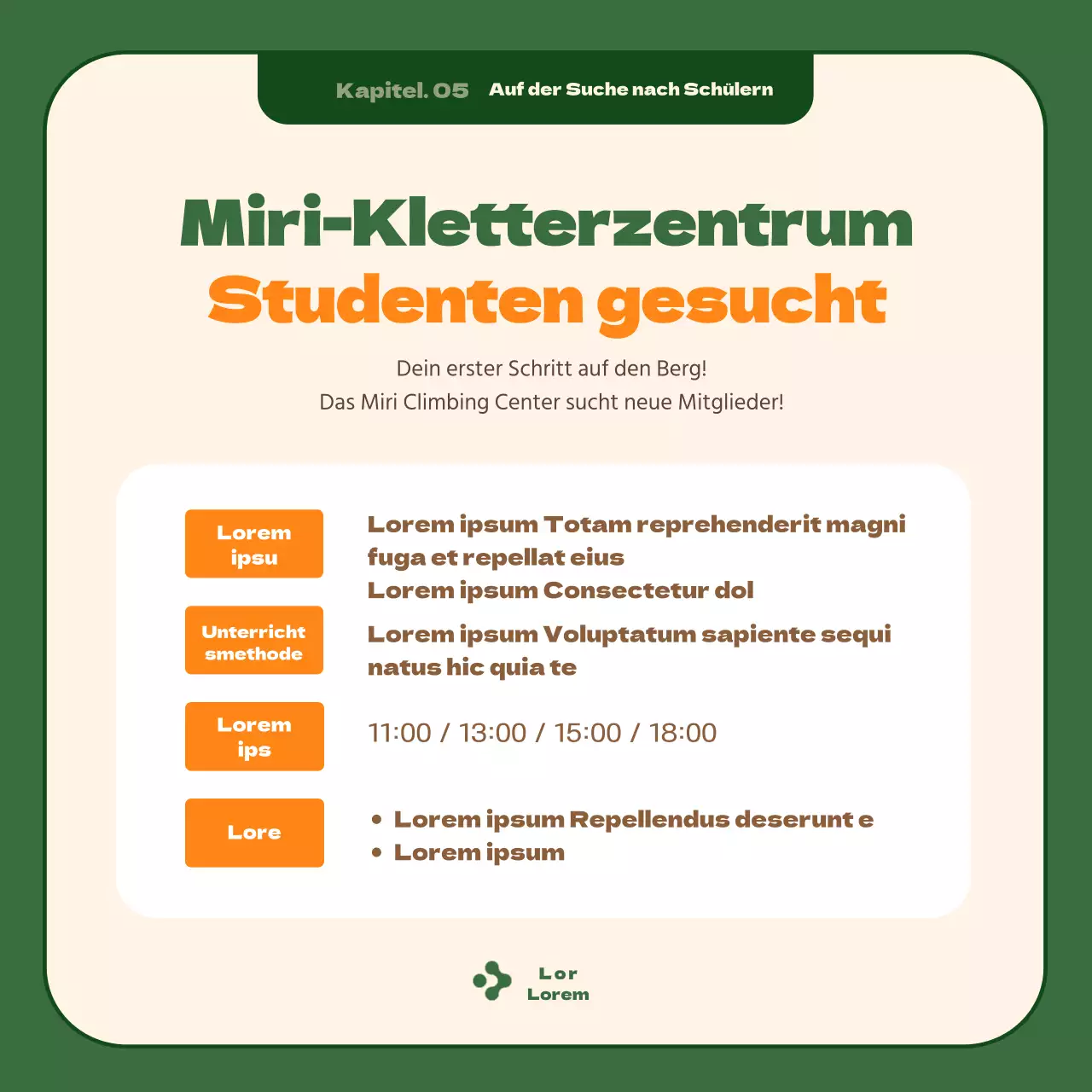 Das beste Hobbyklettern des 21. Jahrhunderts, umrahmt von einem beruhigenden dunkelgrünen Hintergrund