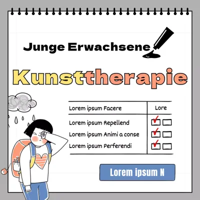 Kunsttherapeutische Beratung für Jugendliche mit niedlichen Illustrationen