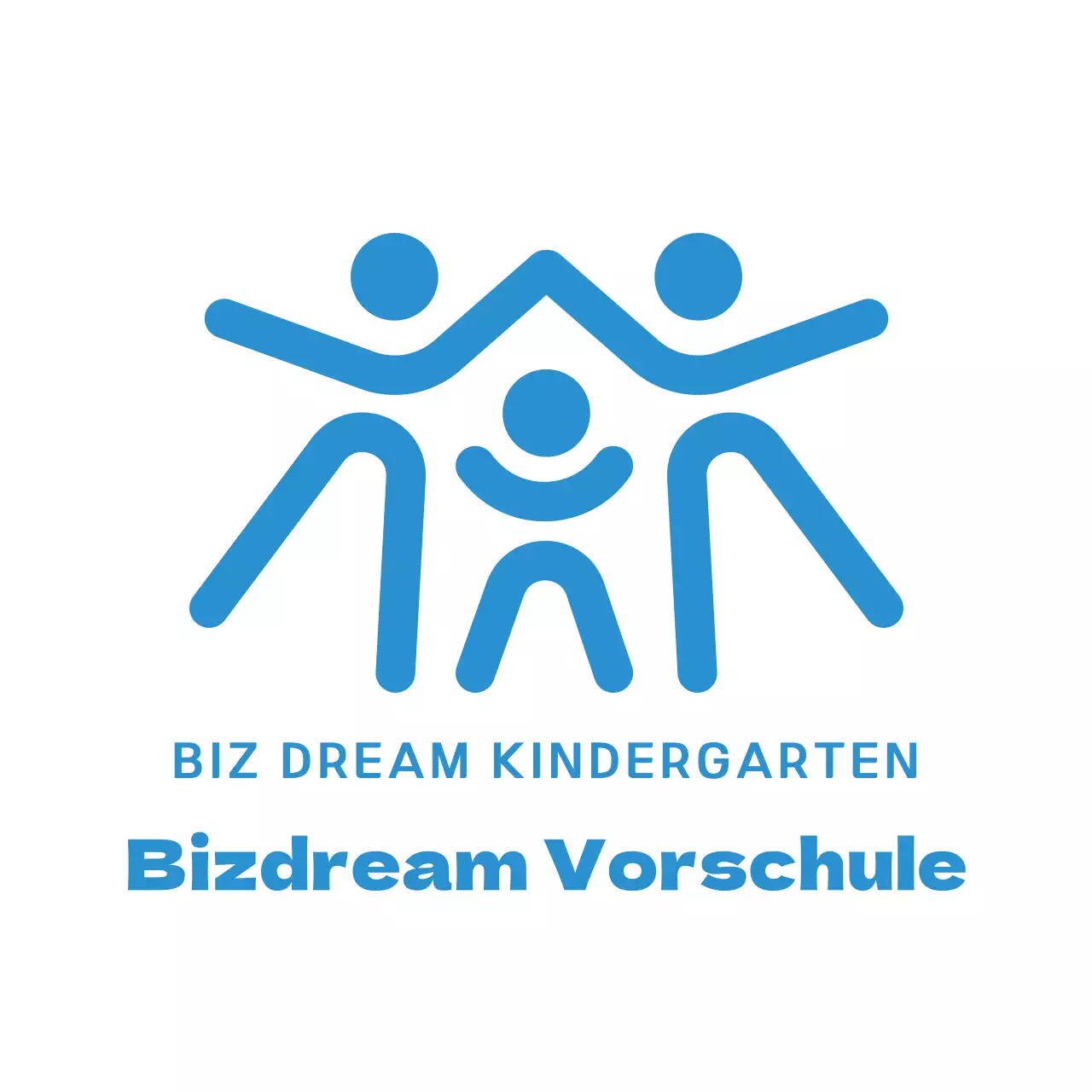 Einfache und saubere menschliche Symbol Logo-Stil in hellblau solide Farbe für Vorschüler