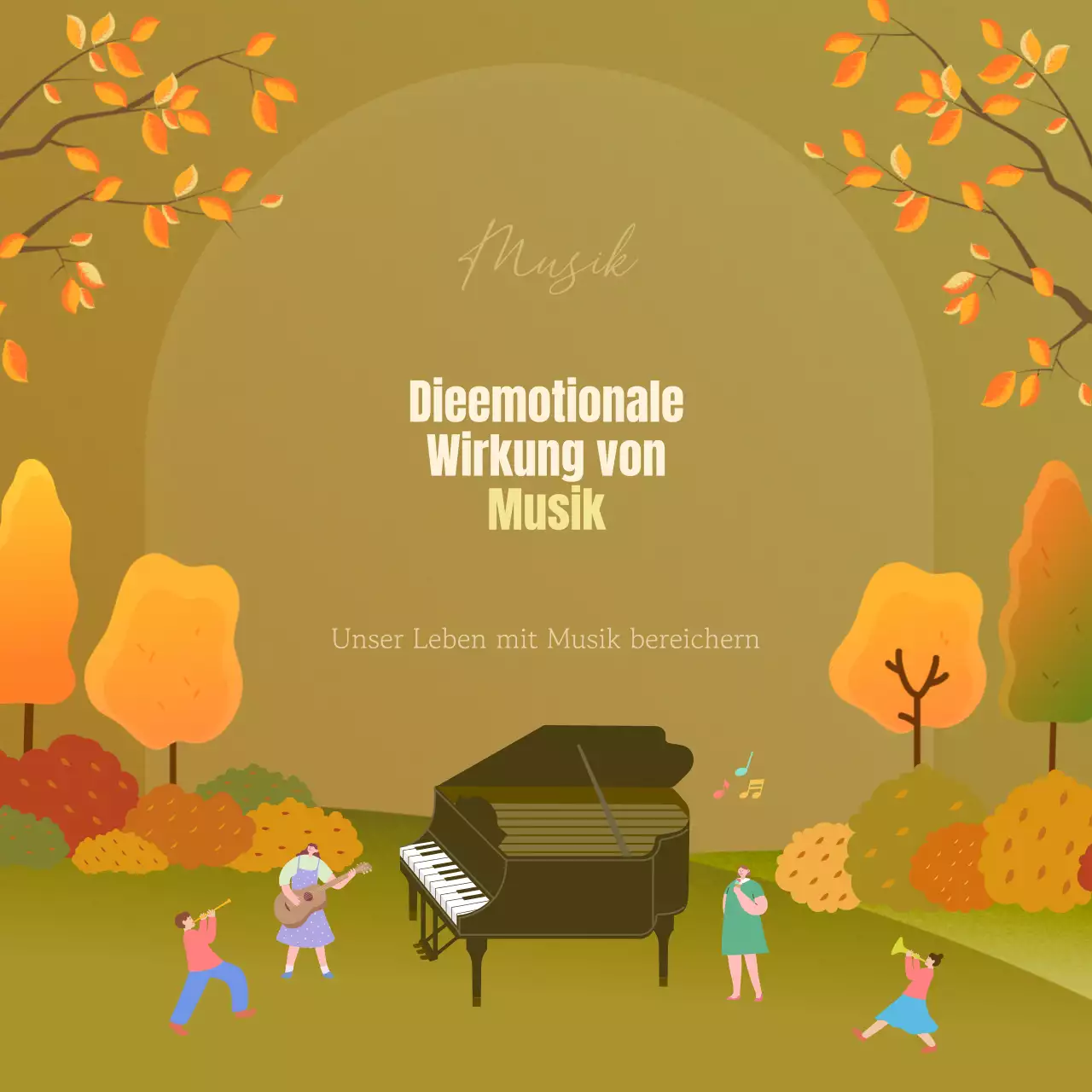 Die emotionale Wirkung herbstlicher Musik in einer Kombination aus Khaki und Orange