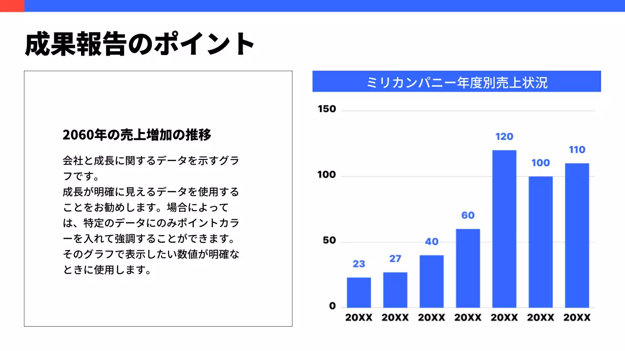 青 モダン データ 報告書 プレゼンテーション