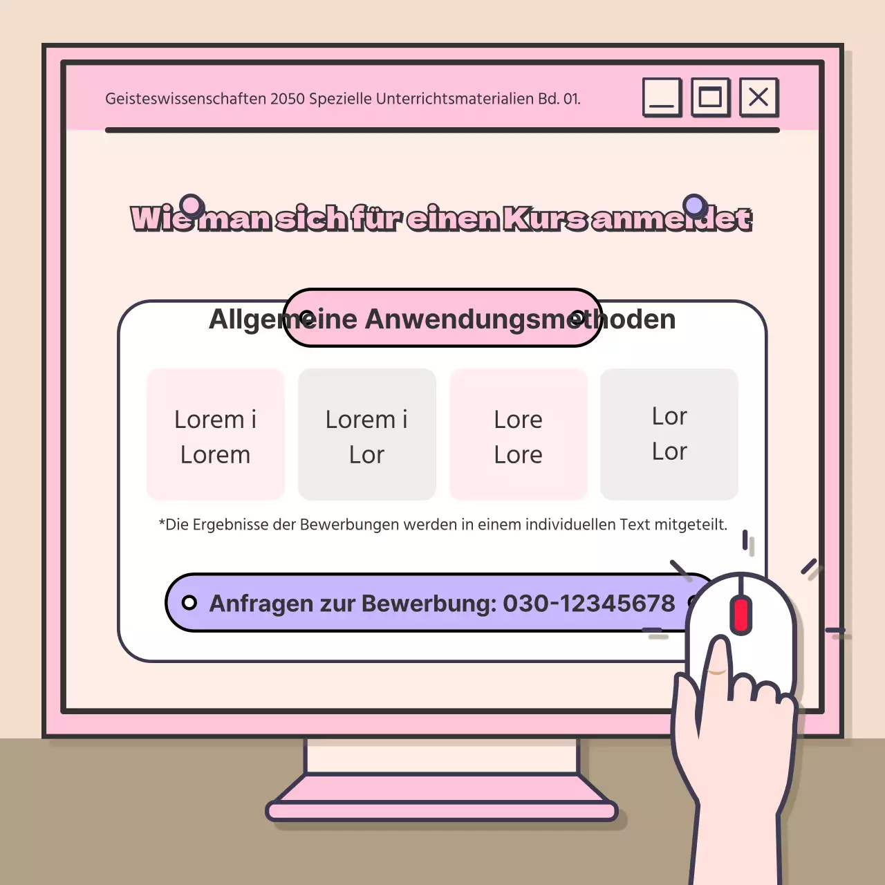 Ein süßes Konzept für eine geisteswissenschaftliche Vorlesung mit rosa-lila Akzenten