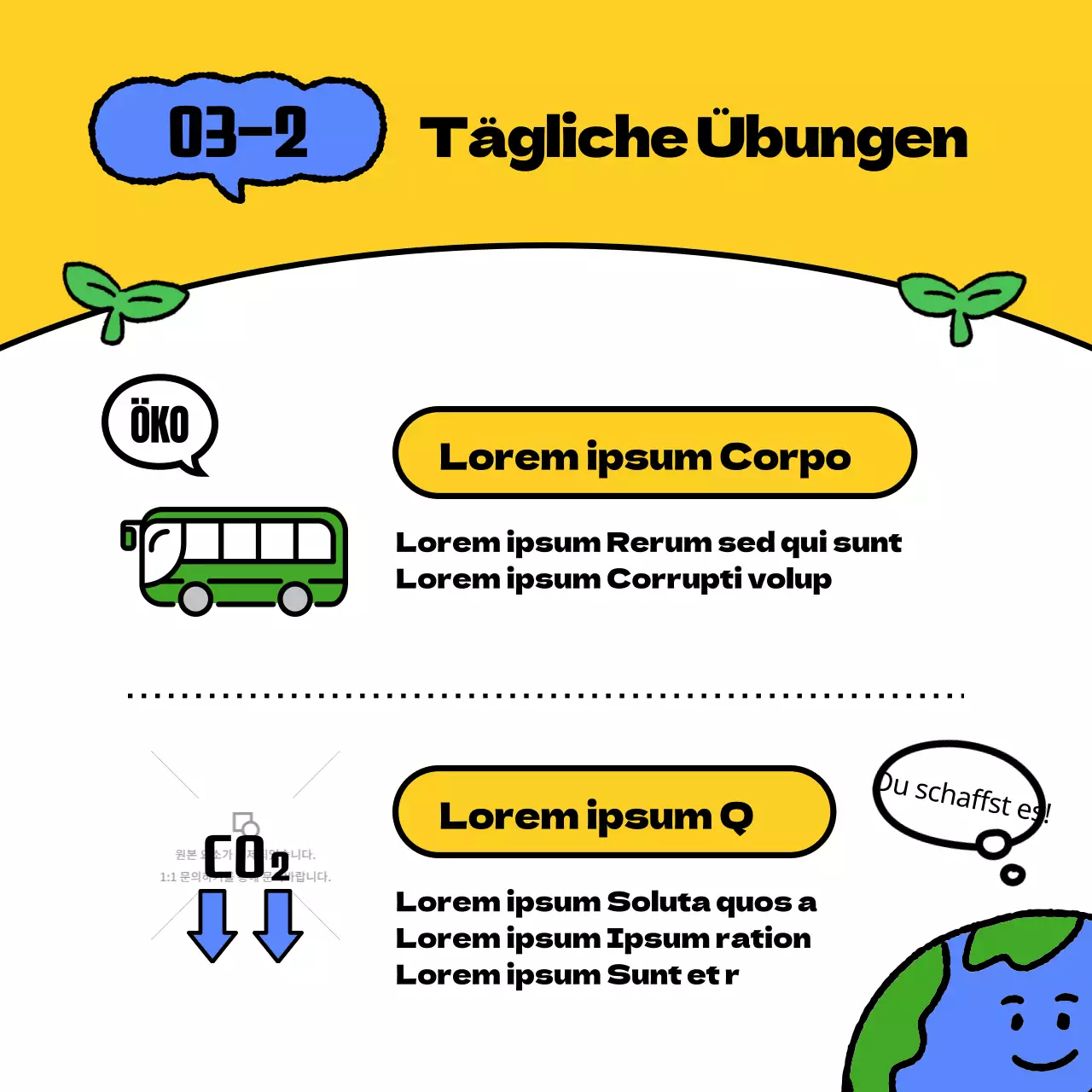 Gelb-Blau Niedlich und umweltfreundlich Werben Sie für die Green Life-Kampagne