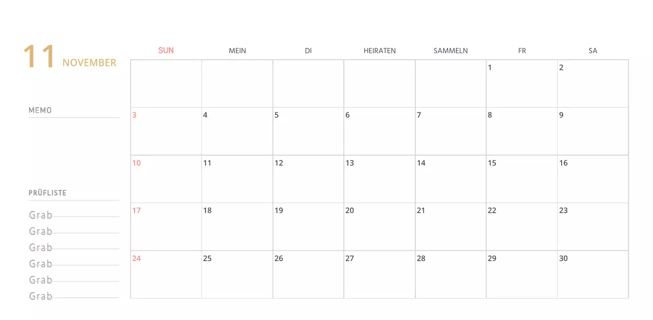 Niedlich illustrierter grüner Tischkalender mit Familienthemen