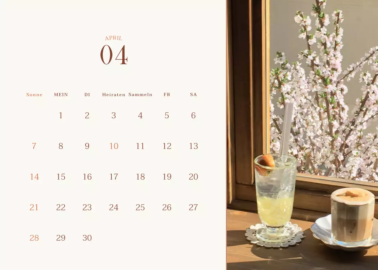 Emotionales Cafe-Fotolayout in Beige und Braun