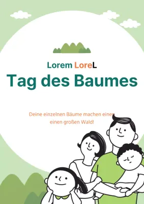 Werben Sie für den Green Day mit einer grünen Familienillustration