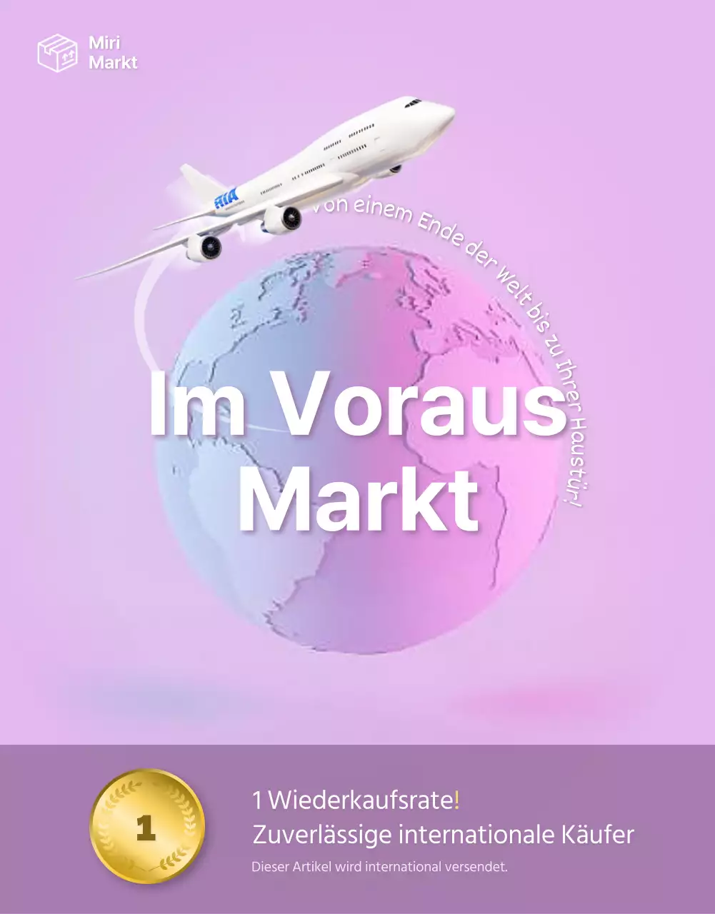 Einfache Übersee-Kaufdetailseite mit lila Akzenten