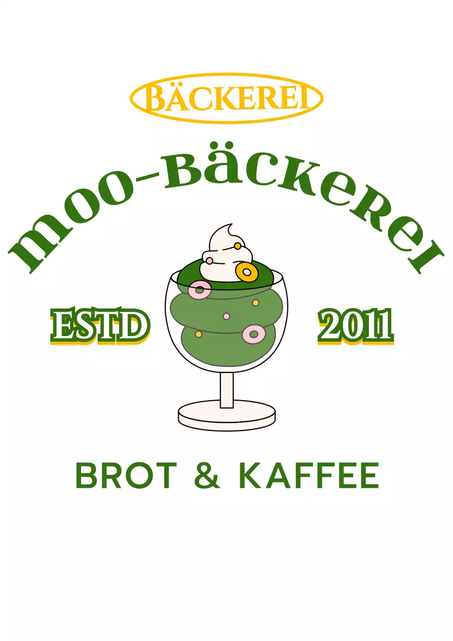 Emotionales Cafe-Konzept in Grün und Gelb