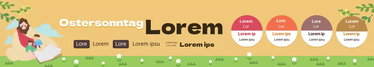 Gelbe Illustration niedlich Kirche Ostern Erntedankgottesdienst Förderung