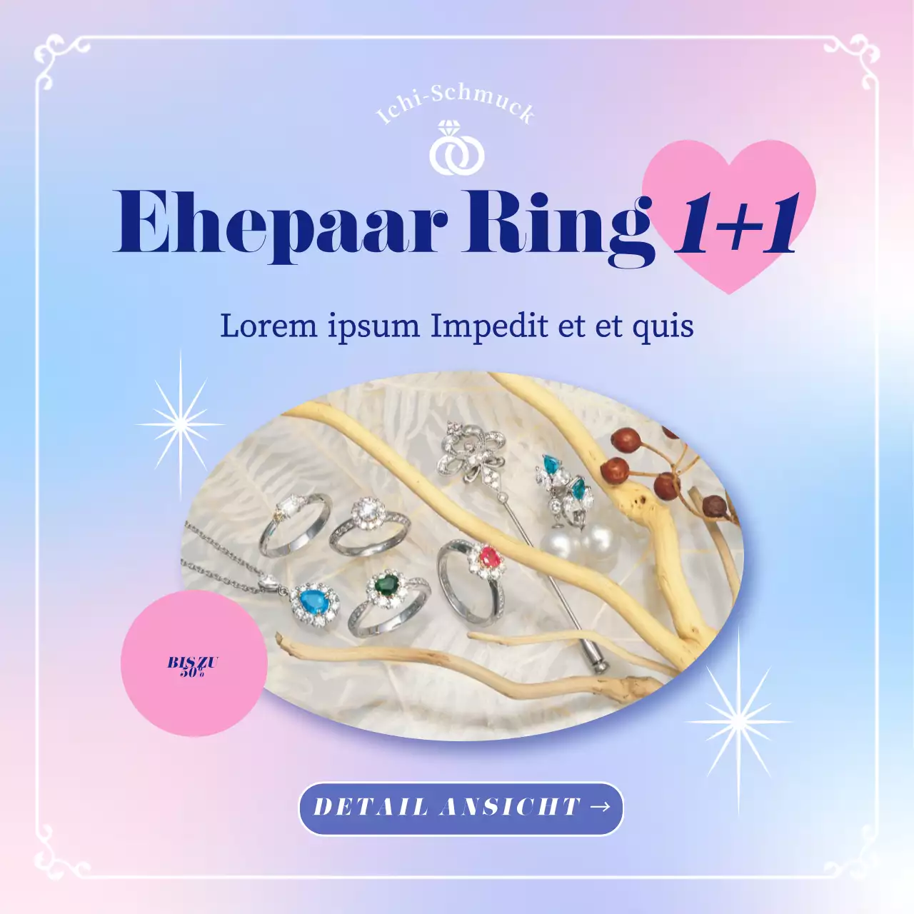 Rosa und hellblau für einen schönen Kuppelverkauf