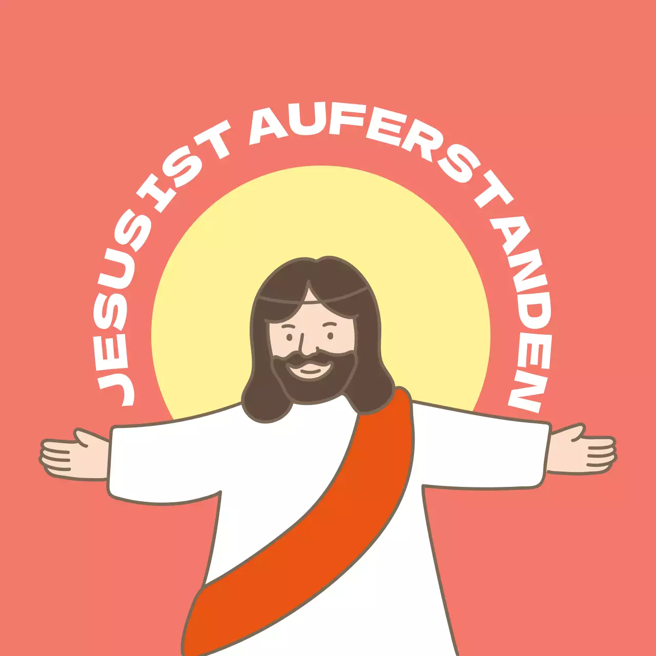Mehrfarbig illustrierte Ostern Kirche Kreis Aufkleber