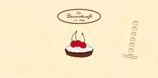 Werbung und Information für Cafés mit einem gefühlvollen Logo in Rotbraun und Hellgelb