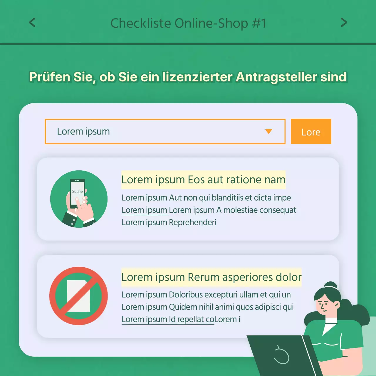 Grün Ton Orange Punkt Einfache Illustration Lebensmittelsicherheit Tag Karte Nachrichten