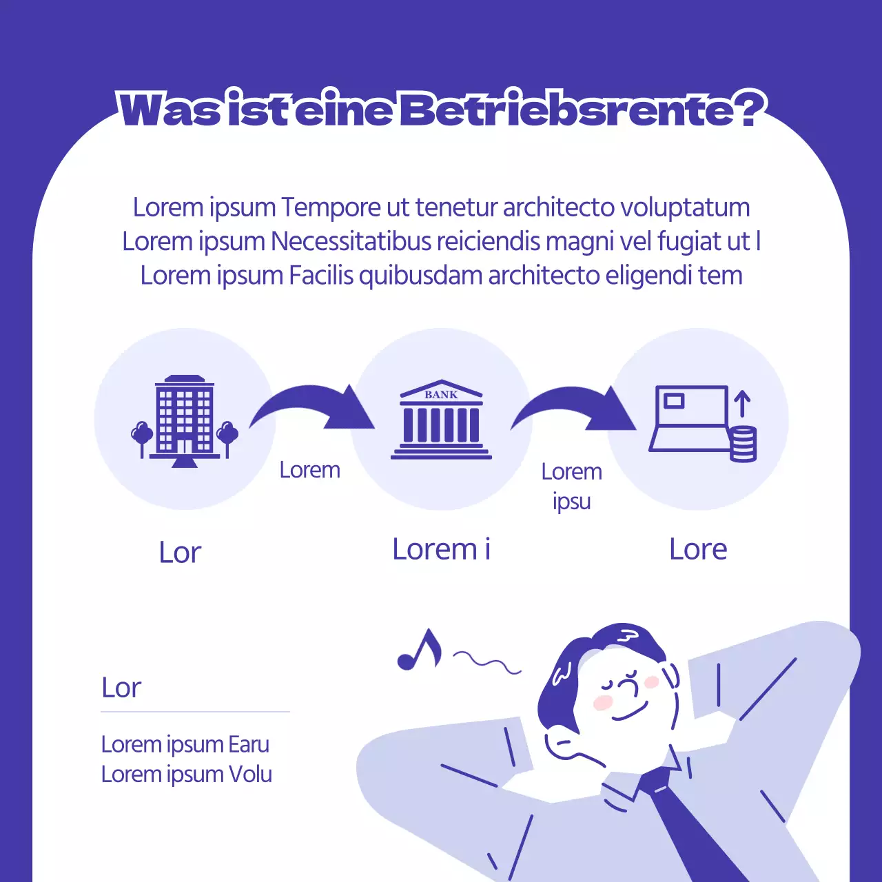Blaue, minimalistische Informationen über die Altersvorsorge