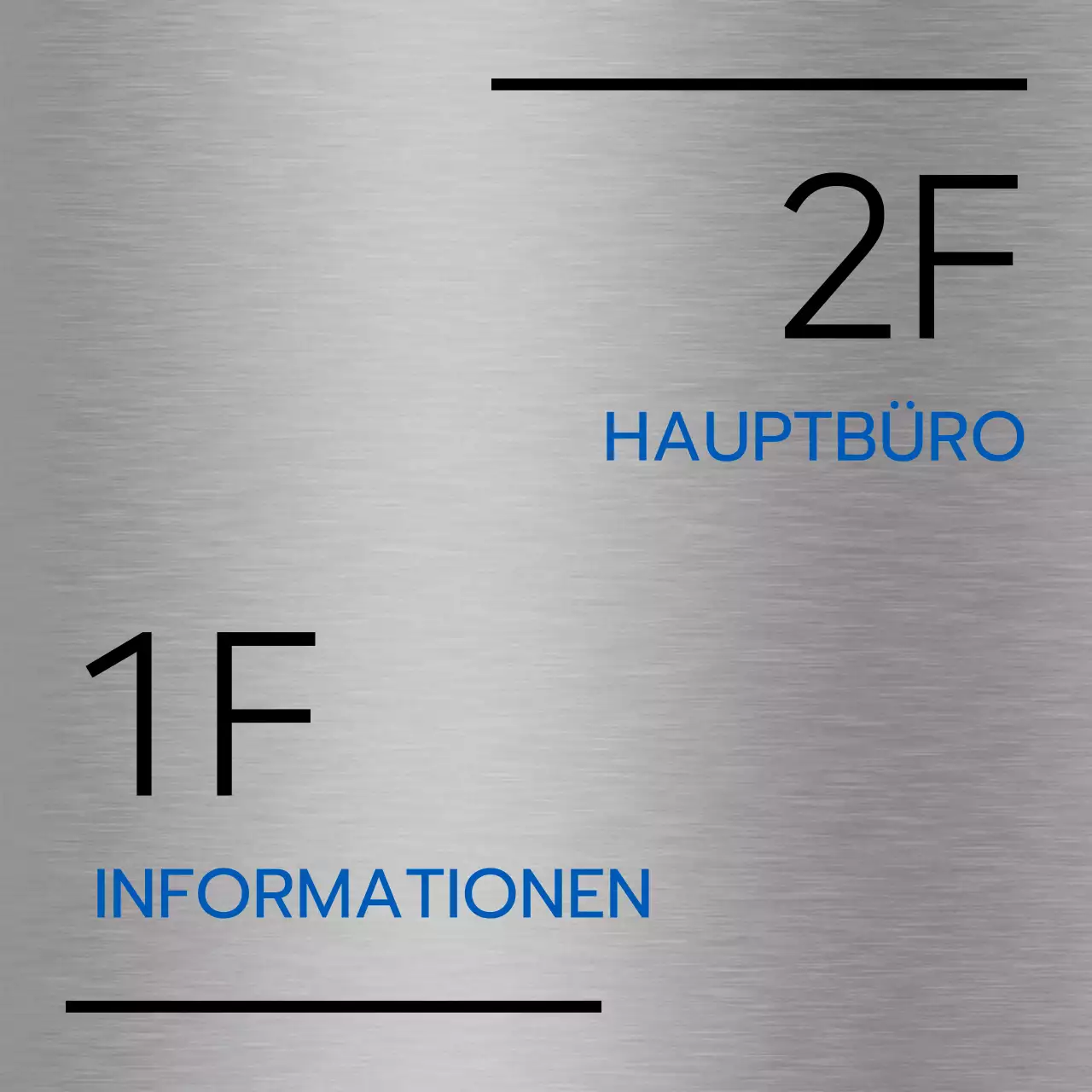 Ortsnamen und Grundrisse von Unternehmen mit einfachen schwarzen und blauen Symbolen