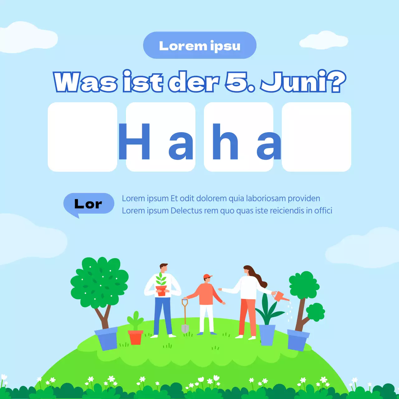 Illustration in Grün und HellblauUmwelttag-Superstar-QuizVeranstaltung