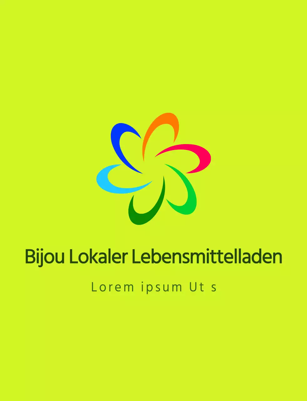 Modernes Symbol-Logo und Text-Logo in Kombination mit Chartreuse und farbenfrohem Farbschema für Mitarbeiter eines lokalen Lebensmittelgeschäfts