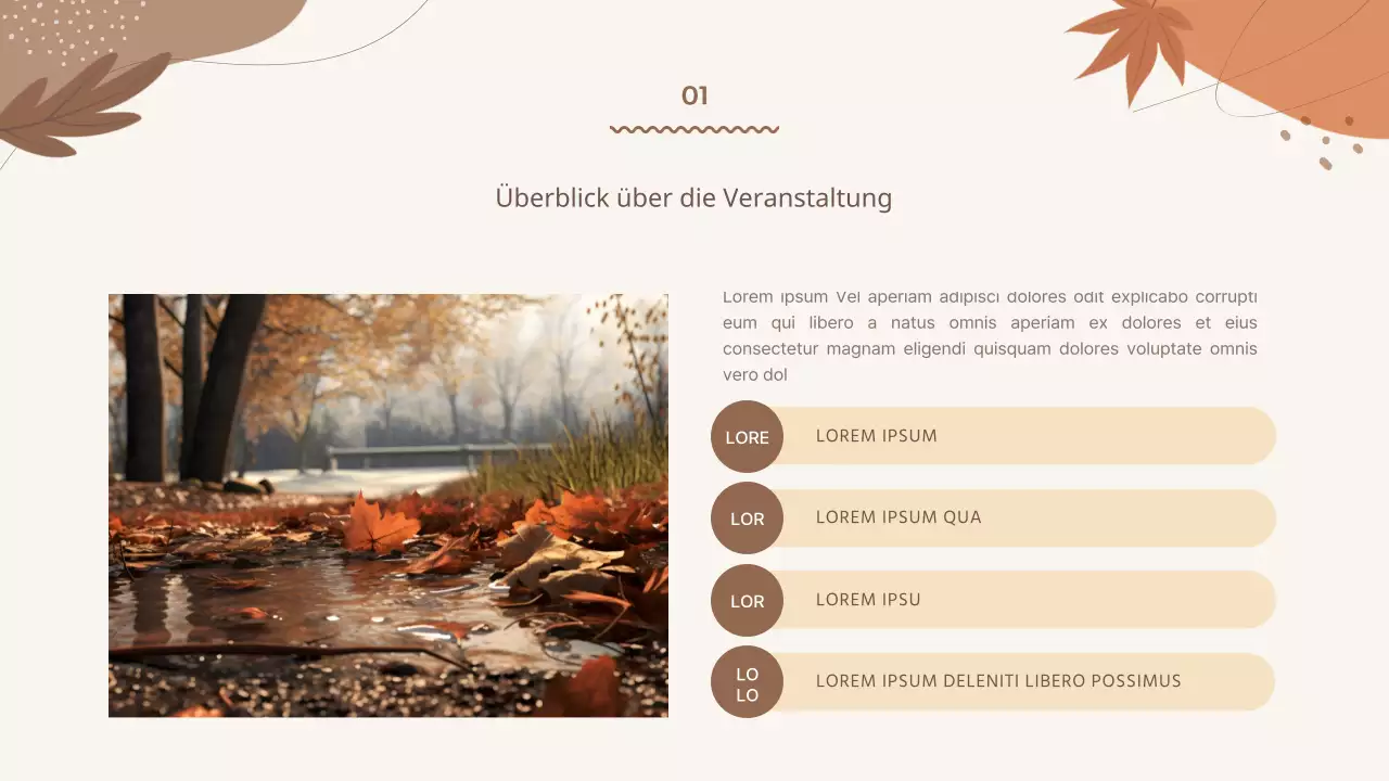 Ein Leitfaden für herbstliche Veranstaltungen mit geometrischen Mustern in Braun und Elfenbein