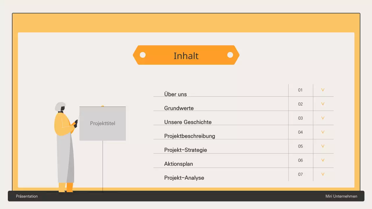 Geschäftsvorschlag mit gelben sechseckigen Elementen