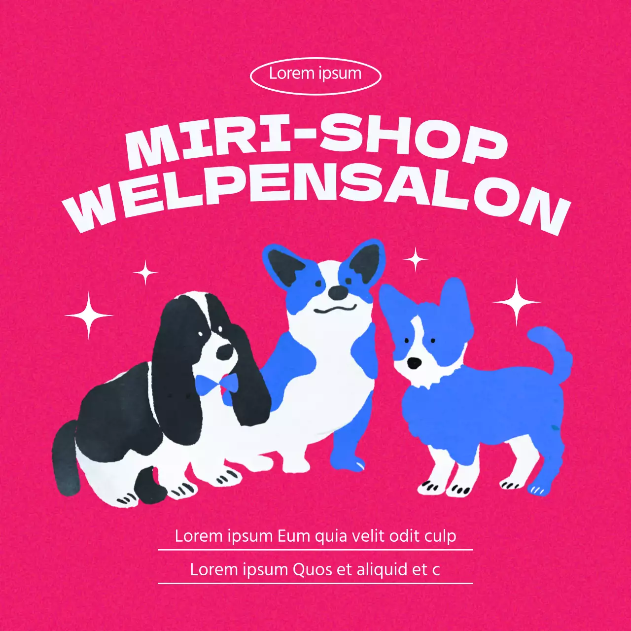 Ein niedliches, rosa illustriertes Spielfeld für die Tierpflege