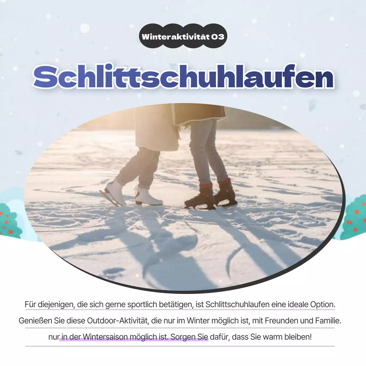 Einführung von himmelblauen und violetten Winterzielen