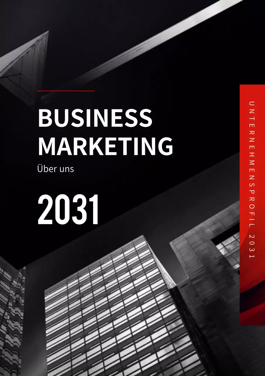 Business Anschreiben mit schwarzem und rotem Gebäude Fotohintergrund