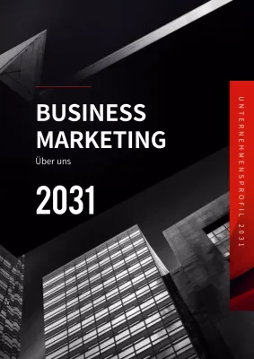 Business Anschreiben mit schwarzem und rotem Gebäude Fotohintergrund