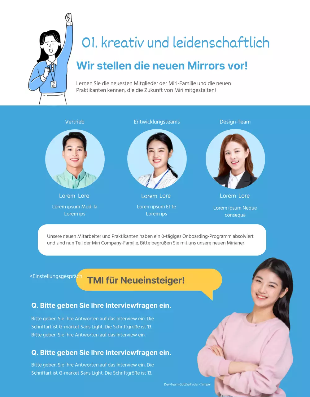 Blaue saubere Unternehmenskultur Newsletter