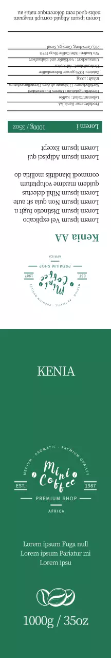 Geschenkverpackung für grüne Kaffeebohnen