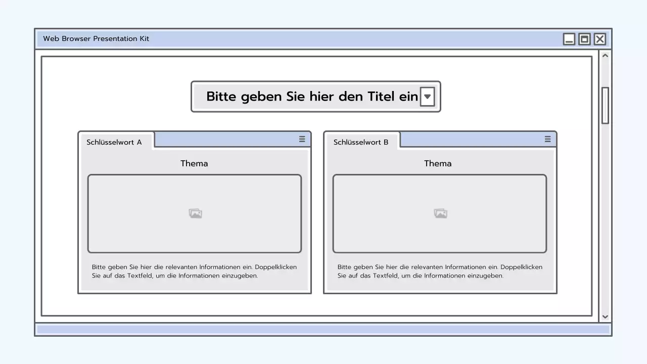 Präsentationsmappe mit einem hellblauen Browserkonzept