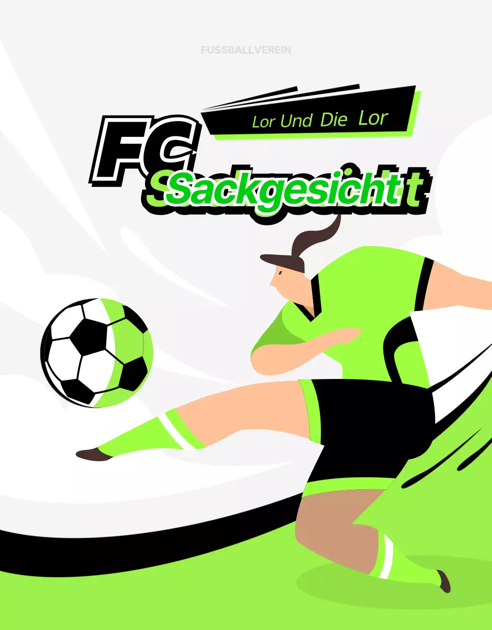 Dynamische Frauenfußball-Rekrutierung in Limettengrün und Schwarz