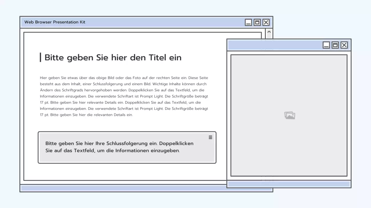 Präsentationsmappe mit einem hellblauen Browserkonzept