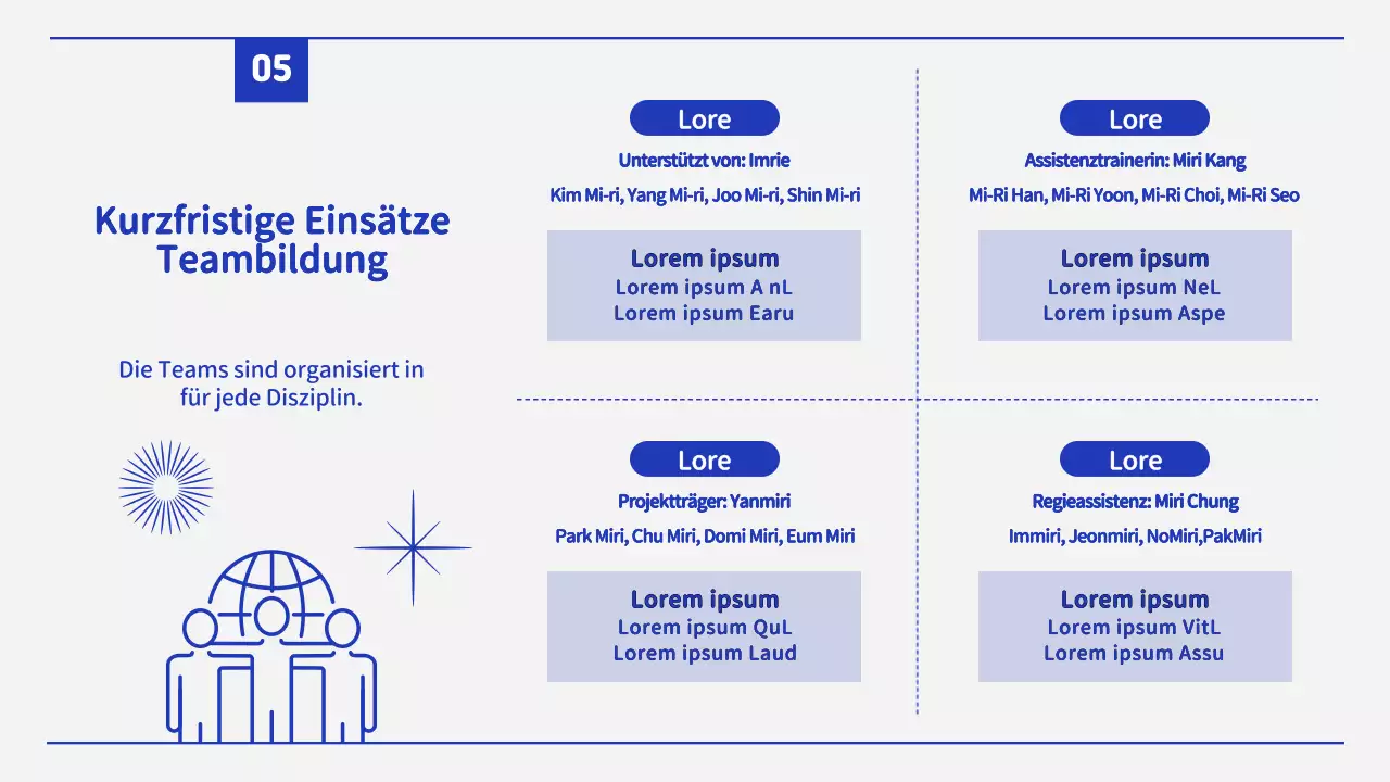 Eine einfache Sommermission mit blauen und weißen Linien
