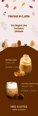 Ein Leitfaden für das neue Herbstmenü in diesem hübschen braunen Café