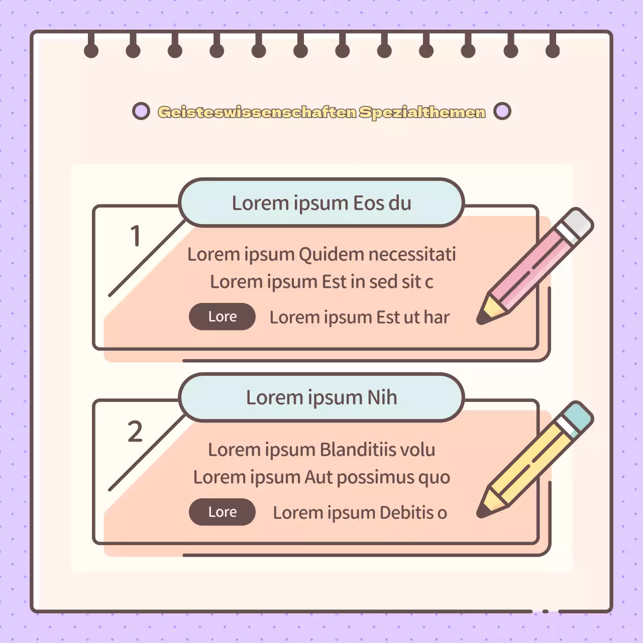 Niedliche Akademie der Geisteswissenschaften in Gelb und Lila