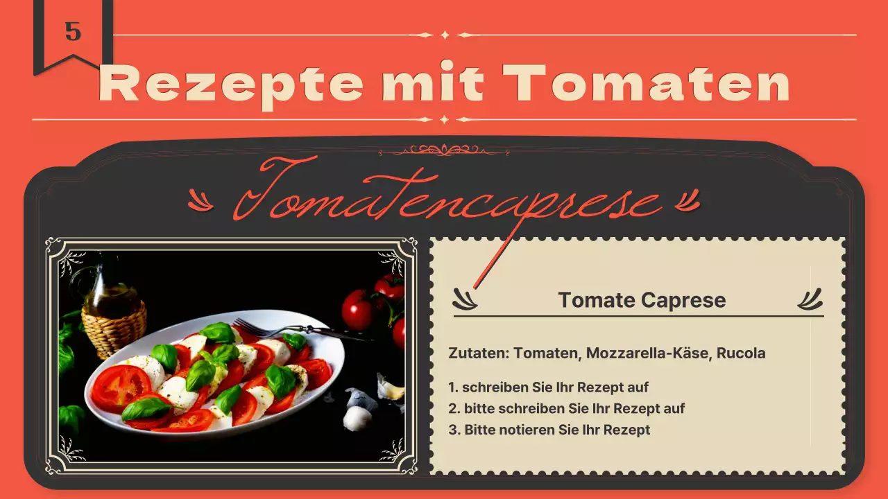 Einführung von Tomaten mit einem Vintage-Etikettenkonzept in Orange und Marineblau