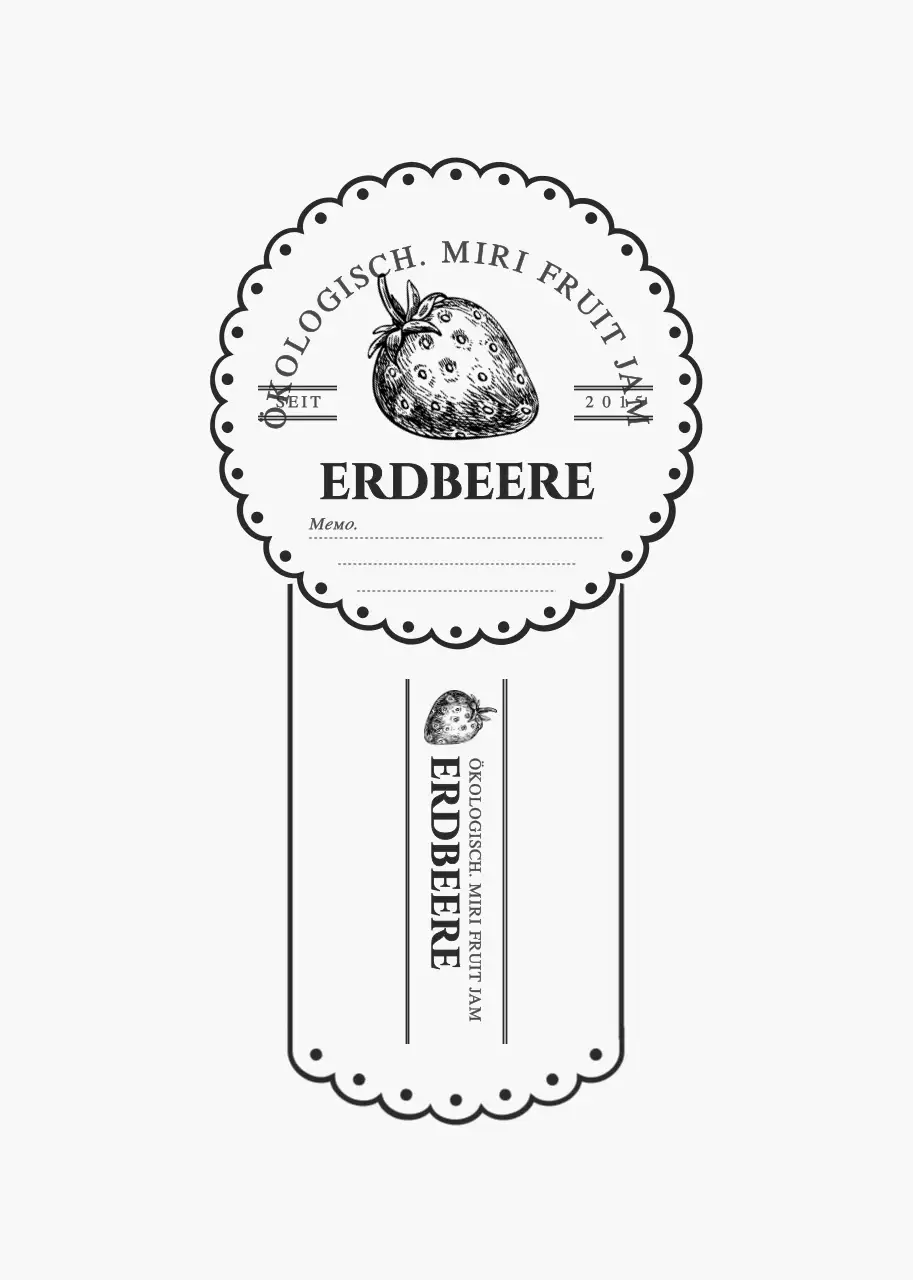 Hellgrau und schwarz abgerundet niedlichen Rahmen Stil Obst Marmelade Informationen Etikett Aufkleber