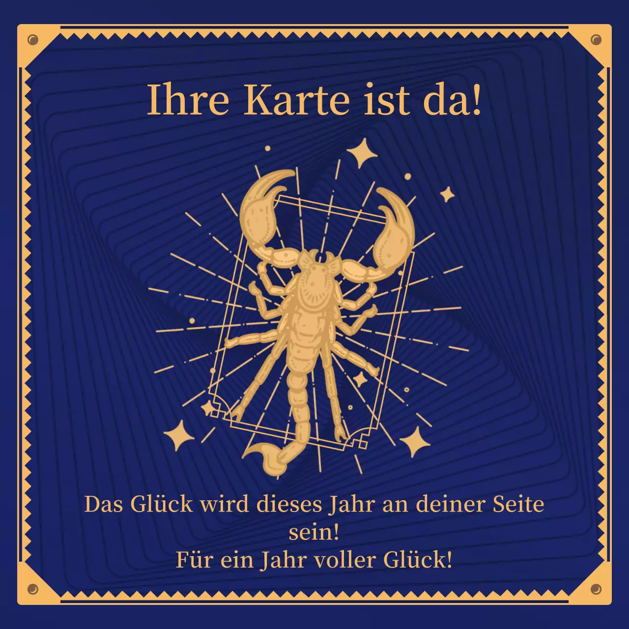 Neujahrshoroskop Tarotkartenkonzept in Marineblau und Beige