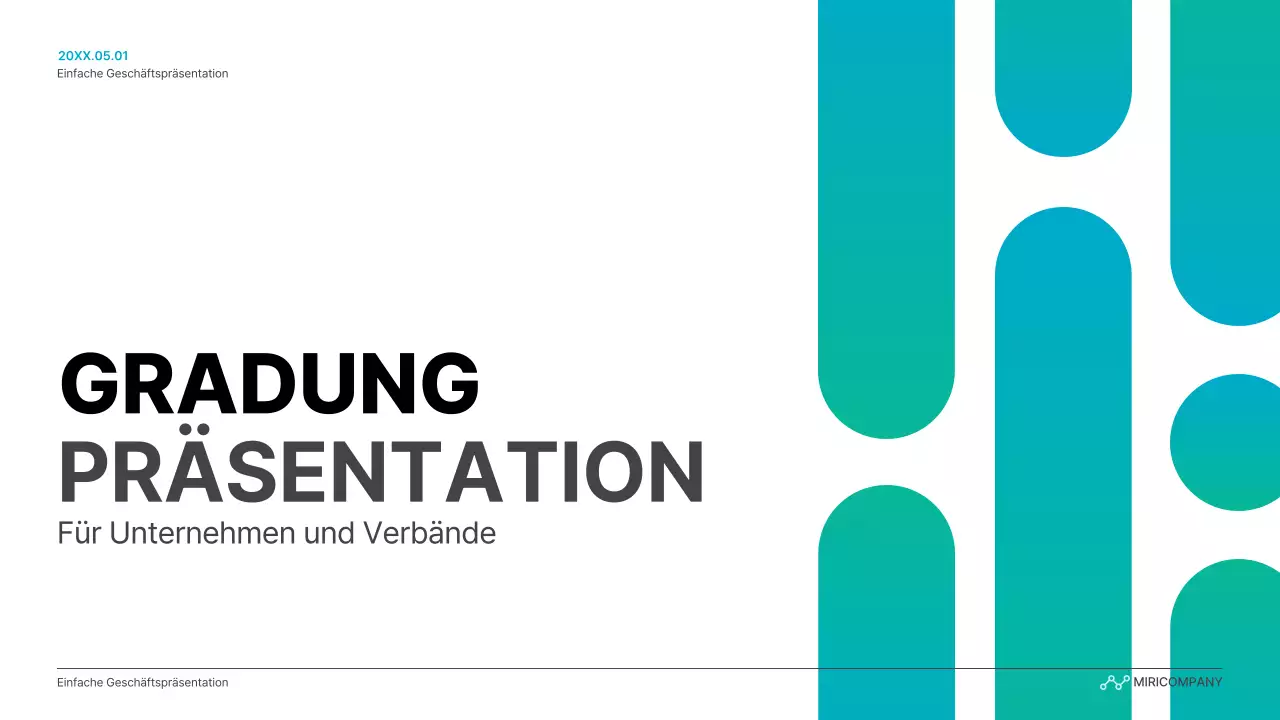 Einfache Geschäftspräsentation mit Farbverlauf in Hellblau und Grün