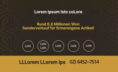 Einfacher Text-Layout-Stil in Ocker und Weiß mit Informationen zum Verkauf