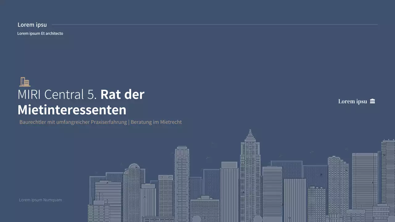 Angebot einer sauberen Anwaltskanzlei in Blau und Beige (PPT)