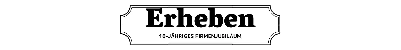 Geschenk zum Firmenjubiläum mit schwarzem Rand und einfachem Firmenlogo