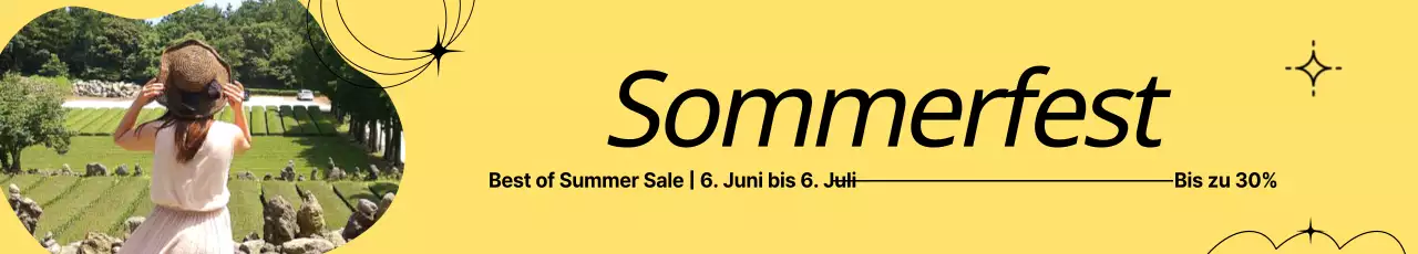 Sommerkleidung Modell auf einem gelben Hintergrund