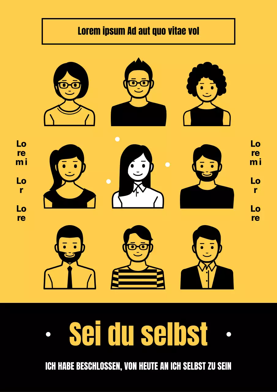 Ein einfaches gelb-schwarzes Selbstfindungs-Cover