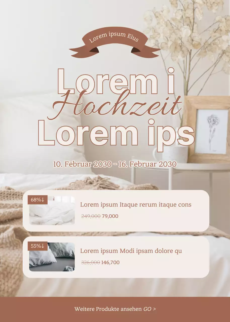 Beige und warme Bettwäsche für die Flitterwochen im Angebot