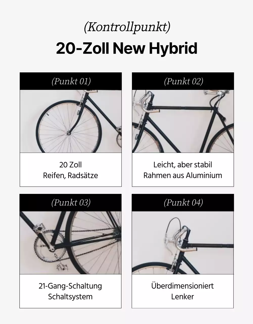 Fahrradveranstaltung mit grauem Hintergrund und klaren Linien