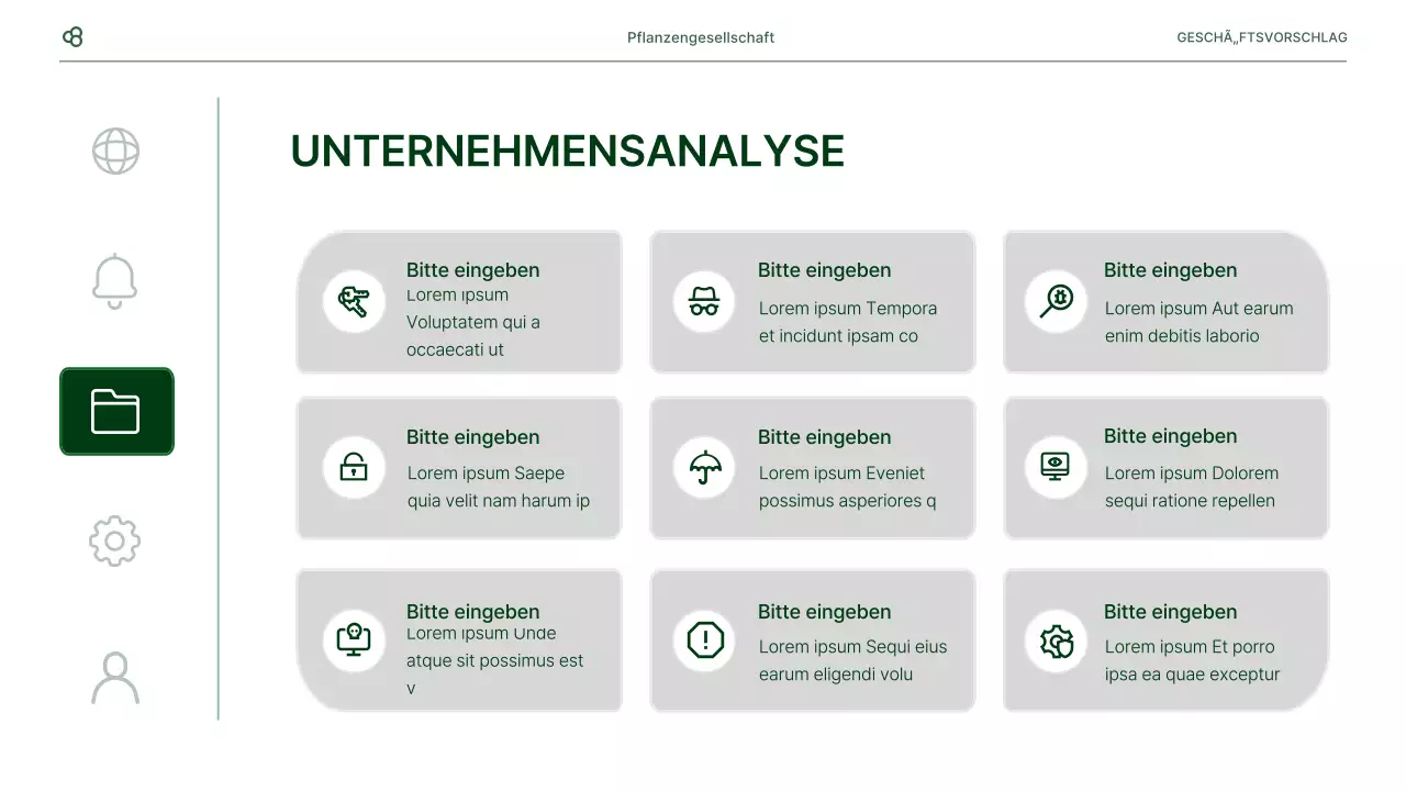 Business Business Vorschlag in weiß und grün natürlichen Blatt Konzept