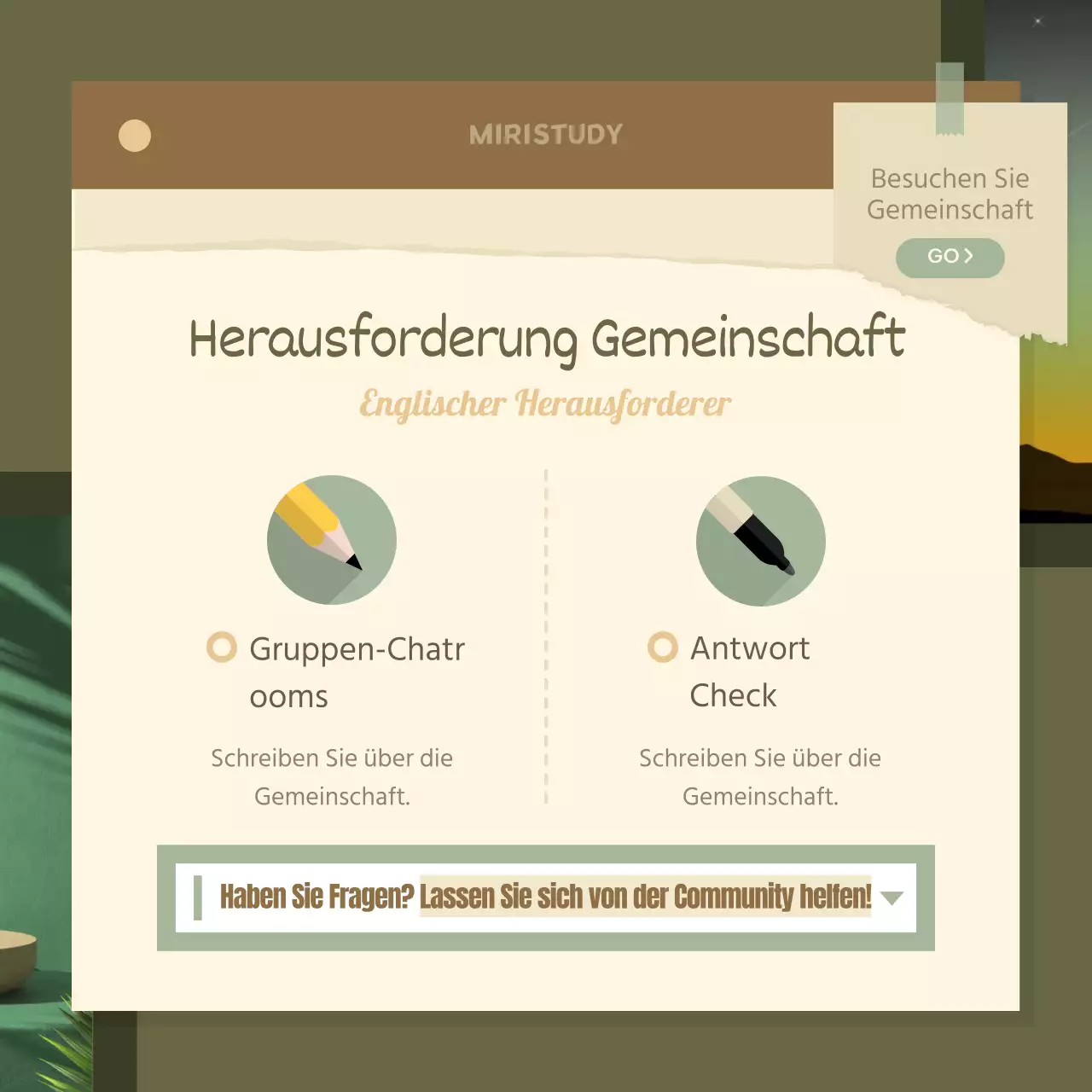 New Year's English Habits Challenge in Braun und Grün