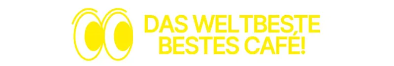 Einfache pralles Auge Illustration in gelb kombiniert mit einem Text Satz für einen Stil Cafe