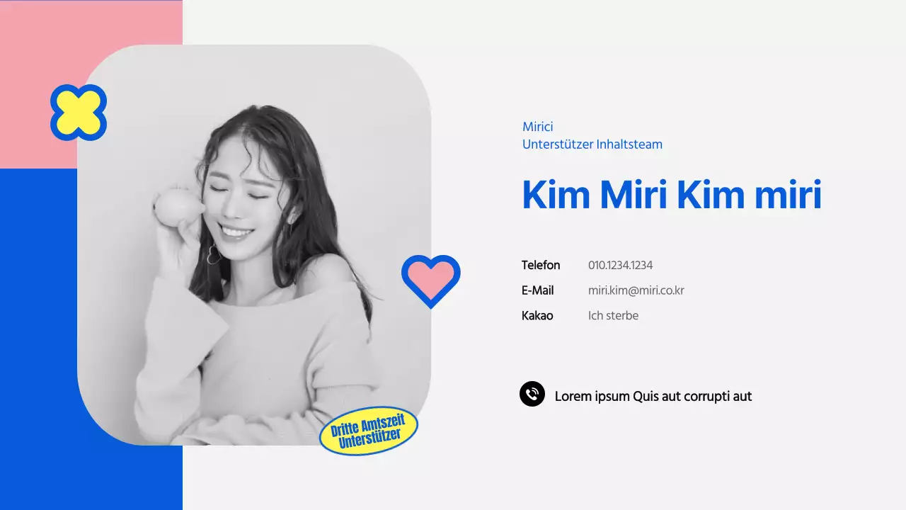 Ein schöner lindgrüner und blauer Bericht über die Aktivitäten der Unterstützer